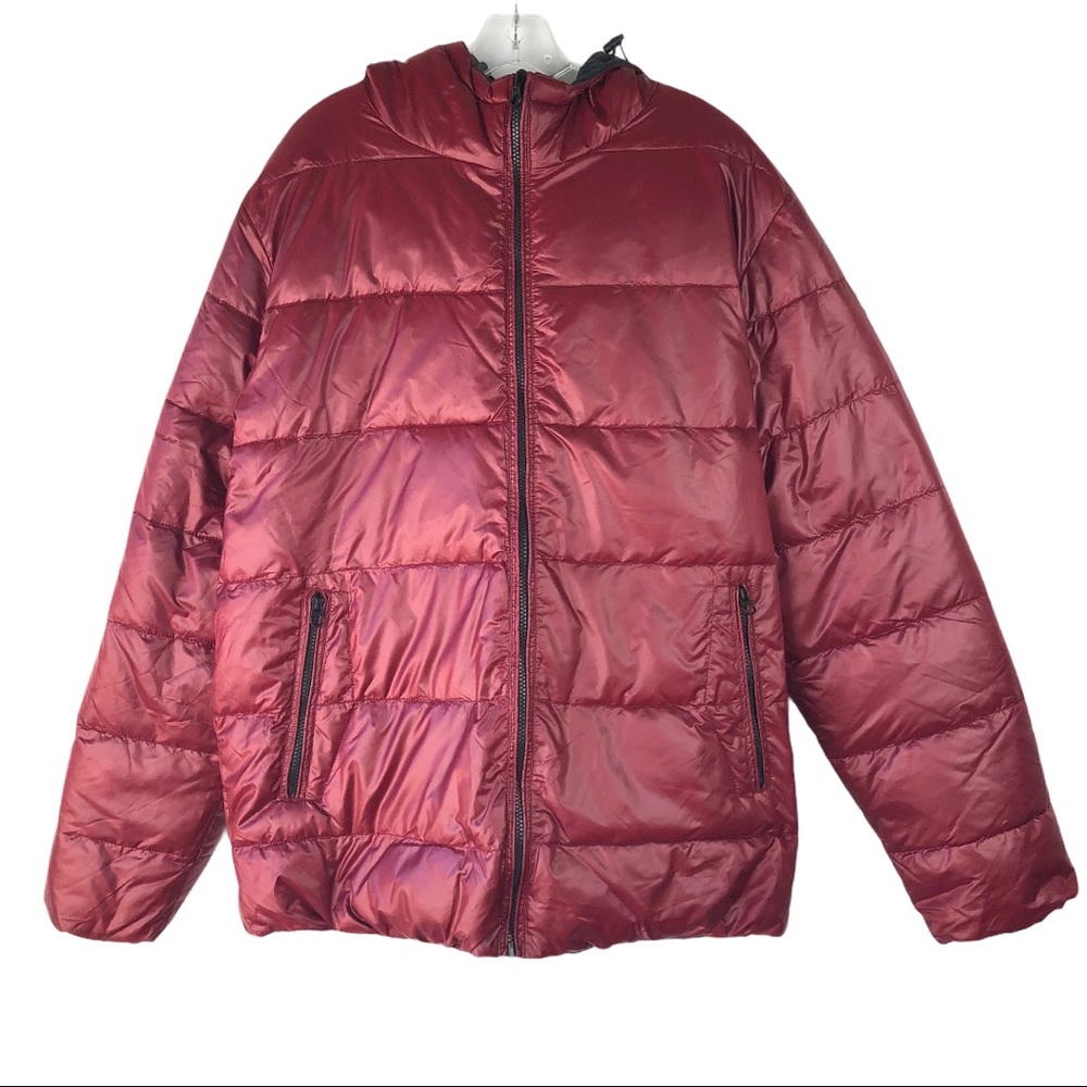Point Zero red blue hood reversible outdoor activewear puffer jacket XL